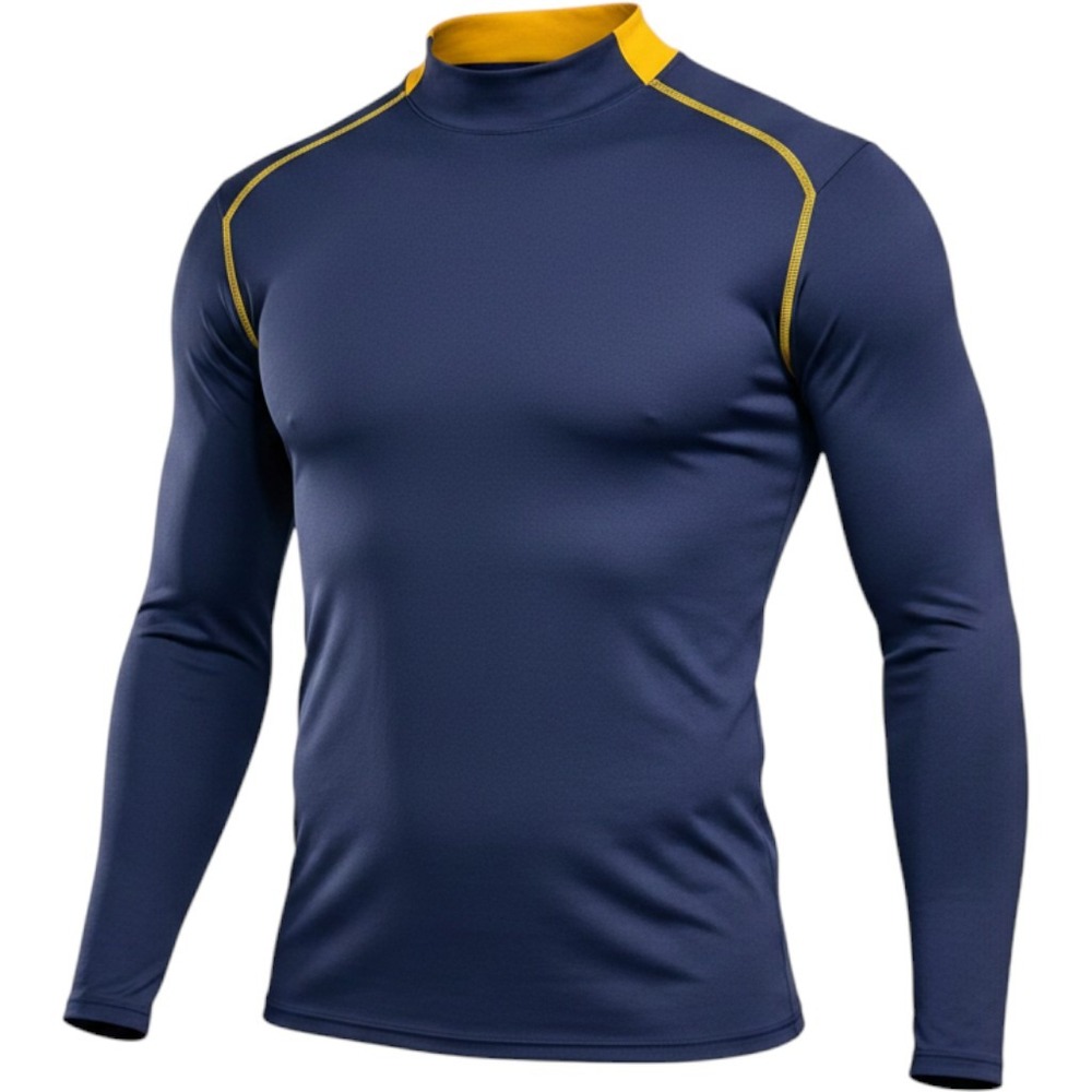 Under Armour Shirt Mens XL Navy Blue ColdGear Fitted Mock Neck Base Layer Top